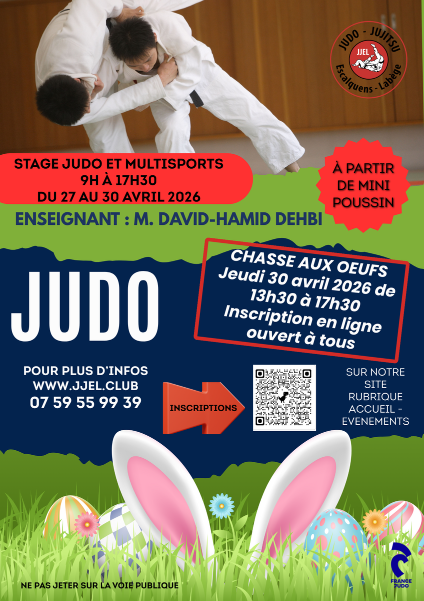 STAGE DE JUDO / multi-activités, Vacance de printemps du 27 au 30 avril 2026
