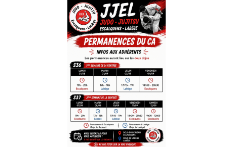 Permanences de rentrée 2026-2027